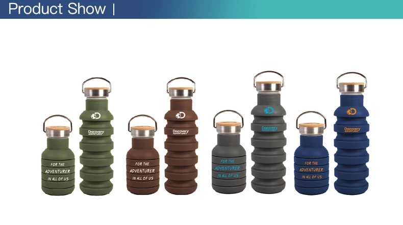 300-600ML Collapsible Folding Water Bottle Travel Hiking Camping Cycling Climbing Expandable Drink Bottle Silicone Sports Bottle (2)