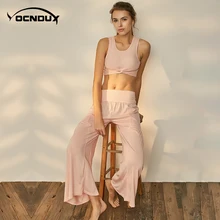 Yocndux высокоэластичный Быстросохнущий комплект из двух предметов бюстгальтер и трусы Одежда для йоги костюм Фитнес-Йога Спорт костюм элегантная одежда для йоги