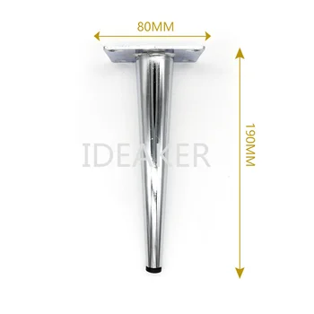 

80x190mm Metal Furniture Leg Table Cabinet Furniture Silver Feet