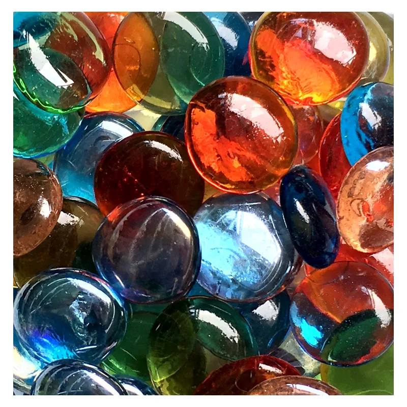 200g/16pcs 28-32mm Big Transparent Glass Drops Bead Nuggets DIY Mosaic Craft Art 
