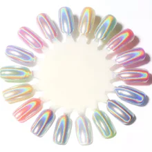 New 0.5g/Box Holographic Nail Glitter Powder Chrome Pigment Magic Mirror Laser Powder Dust Rub For Manicure Nail Art Decorations 1g box laser silver holographic shiny powder magic mirror powder nail glitters nail art sequins chrome pigment nail polish dust