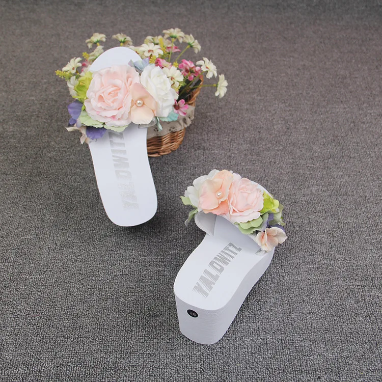 Womens New Handmade Flowers White Flip Flops Wedges Shoes Online Sale Slipper Beach Sandals Cheap57