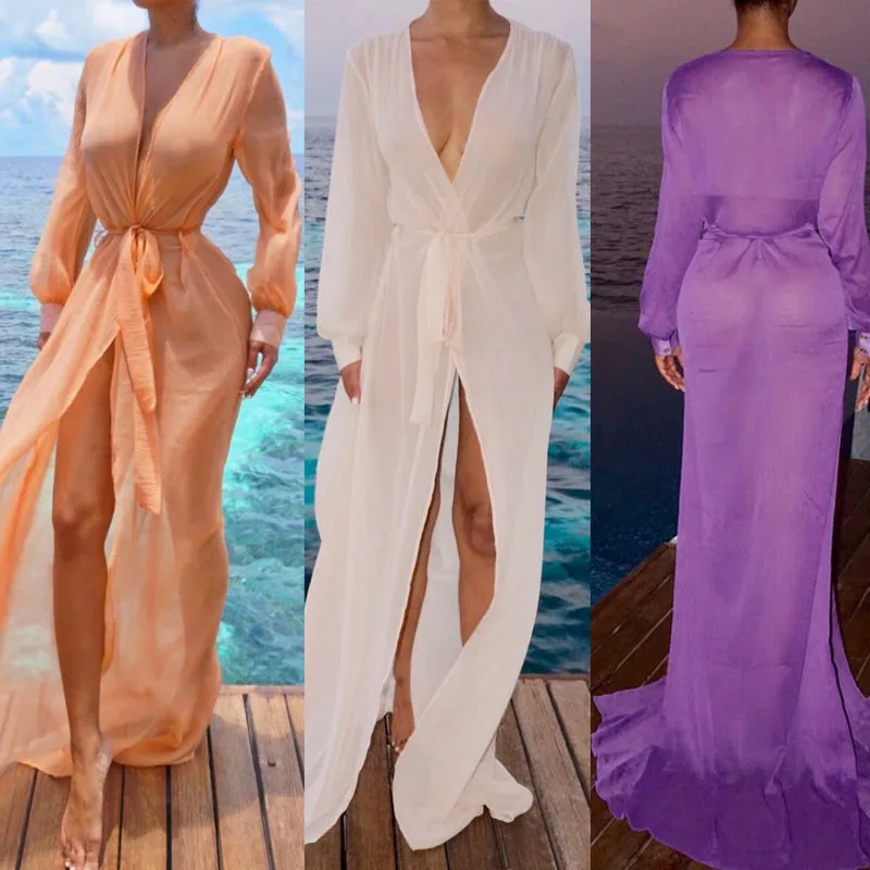 

Women Beach Dress Cover Up Kaftan Chiffon Sarong Summer Wear Swim Bikini Summer