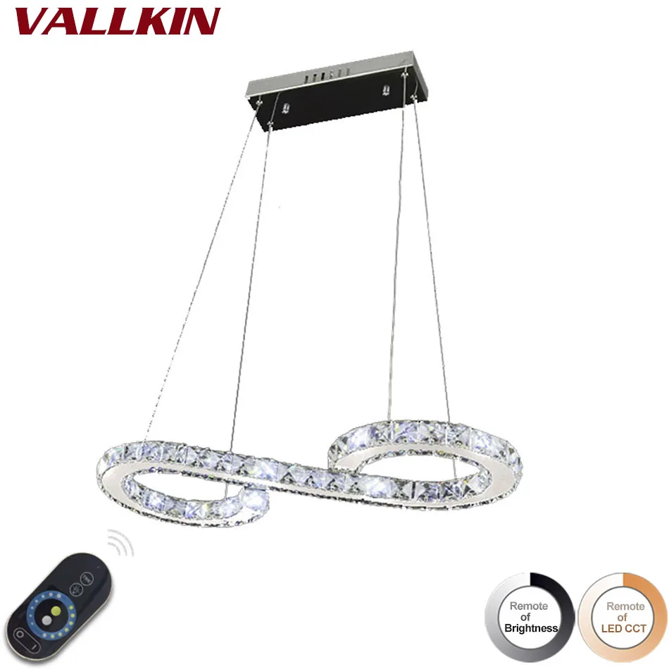 Dimmable Crystal S Design LED Pendant Lights Stainless Steel Pendant