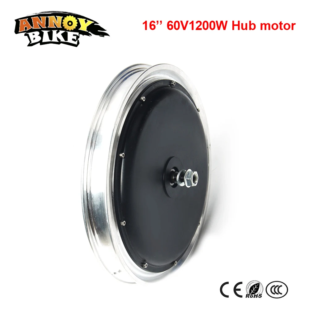 

16inch 60v 1200W E-bike Motor Electric Scooter Brushless Speed Up Hub Motor Wheel High Power DIY Electric Motorcycle Brush-less