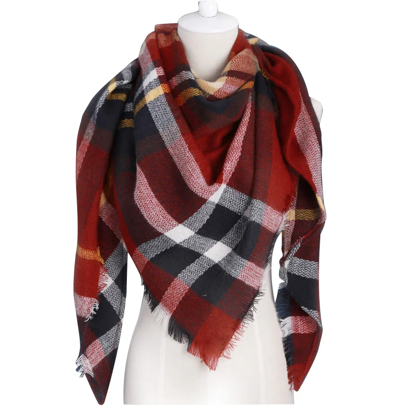 Winter Scarf 2016 Brand triangle Tartan Cashmere Women Wool Plaid Blanket Pashmina Wrap Shawls and Scarves Hijab |