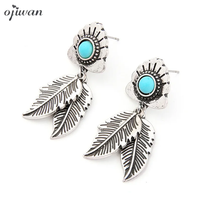 

Stud Drop Earrings Boho Chic Gypsy Feather Earrings For Women Hippie 2019 Leaf Earrings Boho Bohemian Tribal Jewelry