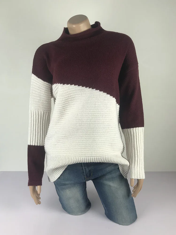 Женский осенний свитер Повседневный вязаный свитер пуловеры