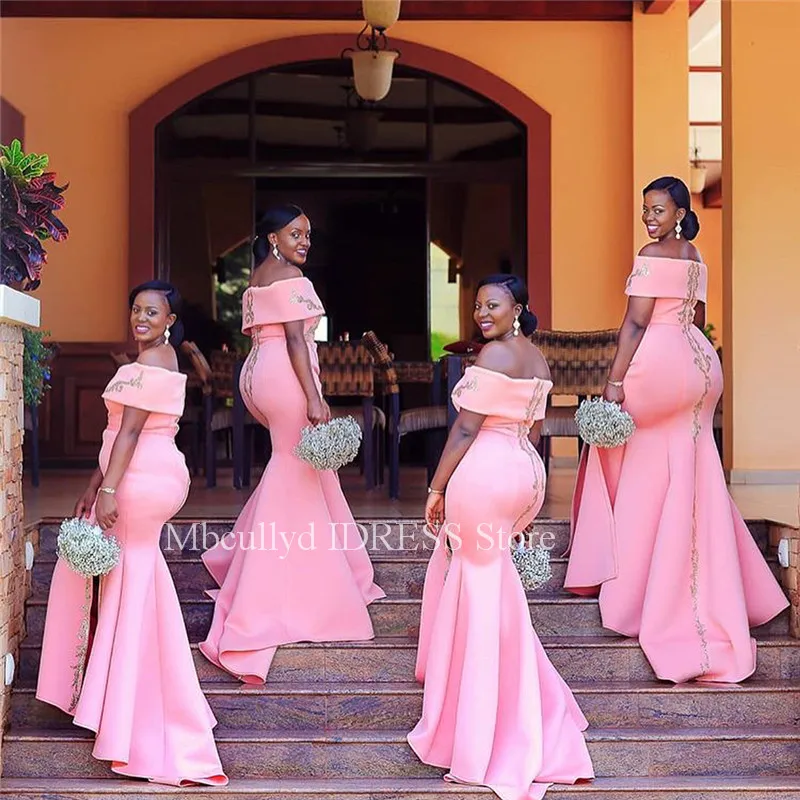 African Mermaid Bridesmaid Dresses Long 