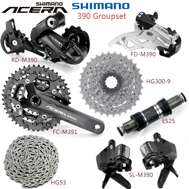 SHIMANO Acera M391 указано 9 скорость 27 горный велосипед комплект MTB M390 7 шт. группа