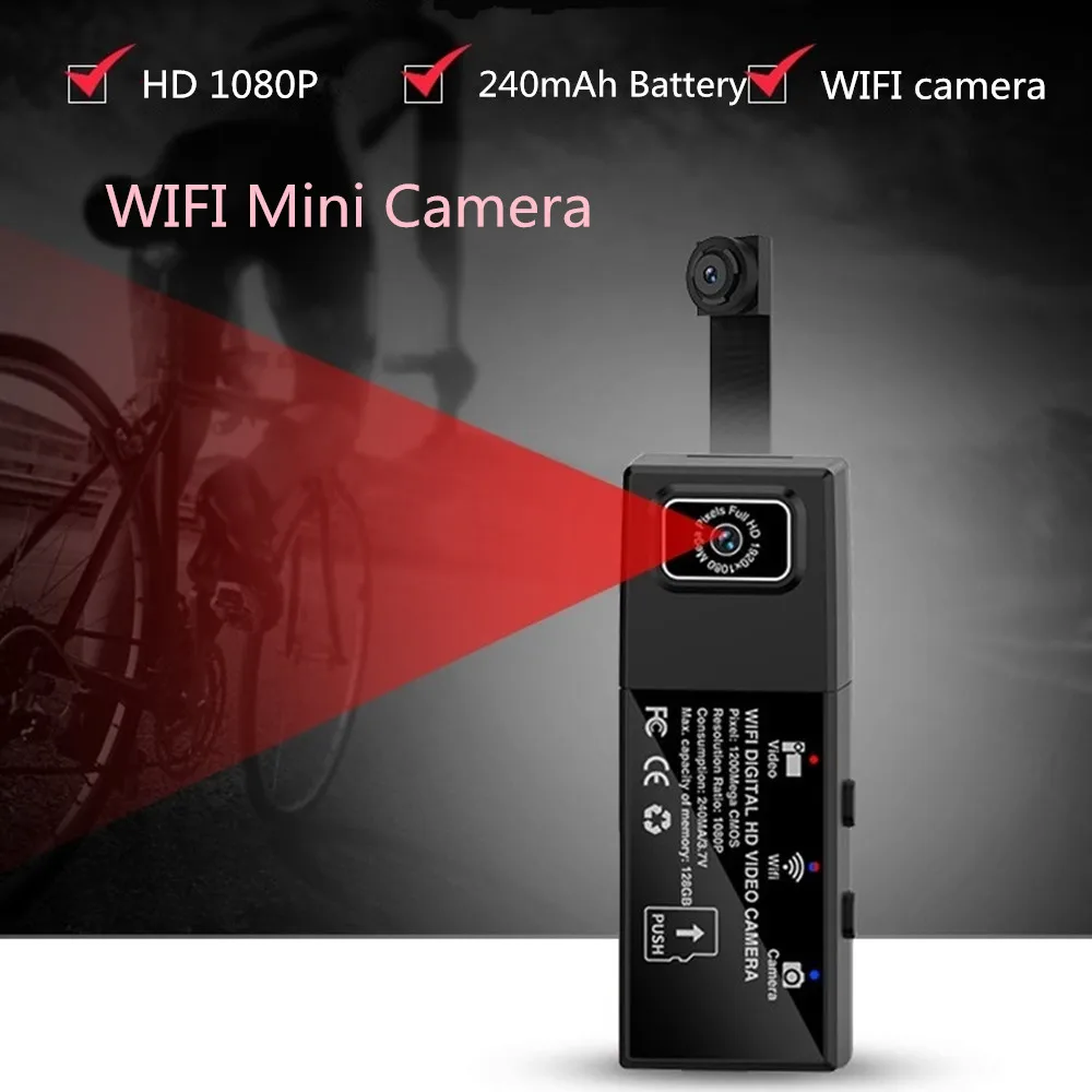 

Full HD 1080P Mini Wifi IP Camera Dual Lens Wireless Remote Secret Night Vision Camera Motion Detection Mini Camera Mini DVR