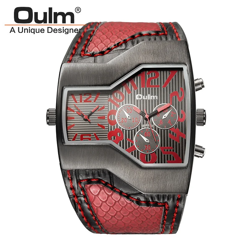 Oulm HP1220 Male Watch Personalized Strap Big Dial Watches Men Outdoor Sports Watch Luxury Male Quartz Wristwatch reloj hombre images - 6