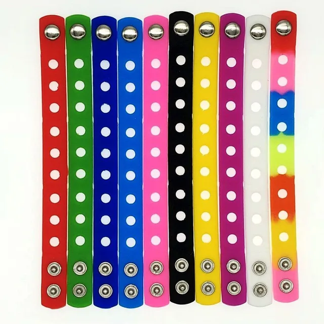 100pcs Silicone Wristband Bracelets Fit for Jibbitz Shoe Charms 18cm 17 Colors 100pcs Silicone Wristband Bracelets Fit for Jibbitz Shoe Charms 18cm 17 Colors