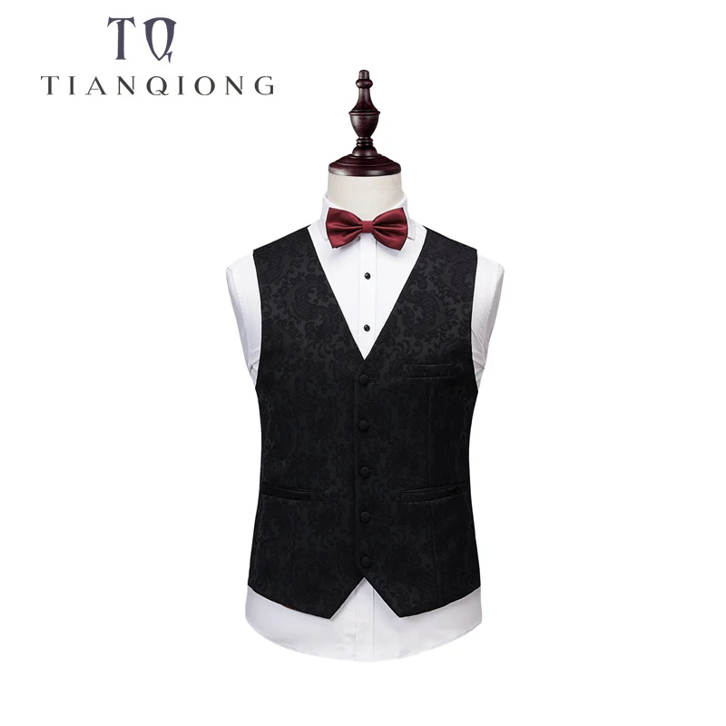 Мужской костюм из 3 предметов: куртка + брюки жилетка черный облегающий для