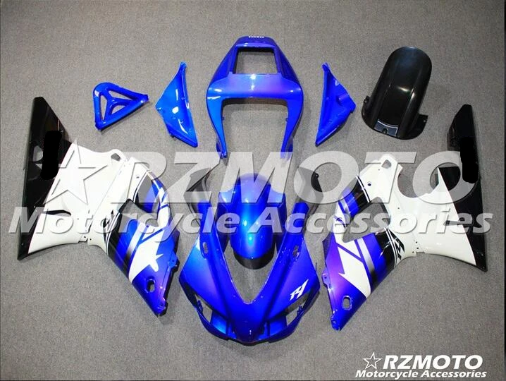 

New ABS motorcycle Fairing For YAMAHA YZF-R1 1998-1999 Injection Bodywor splendid white and blue ACE No.680