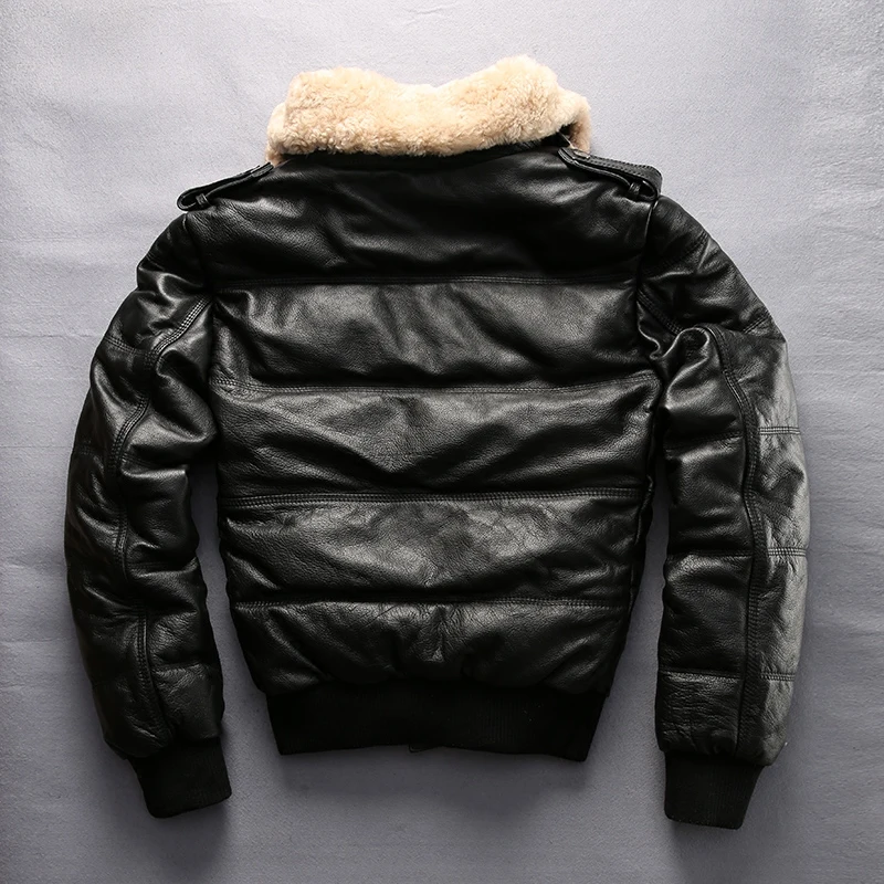 Great Value 2016 new arrival genuine sheep skin leather jacket mens casual biker jacket free shipping