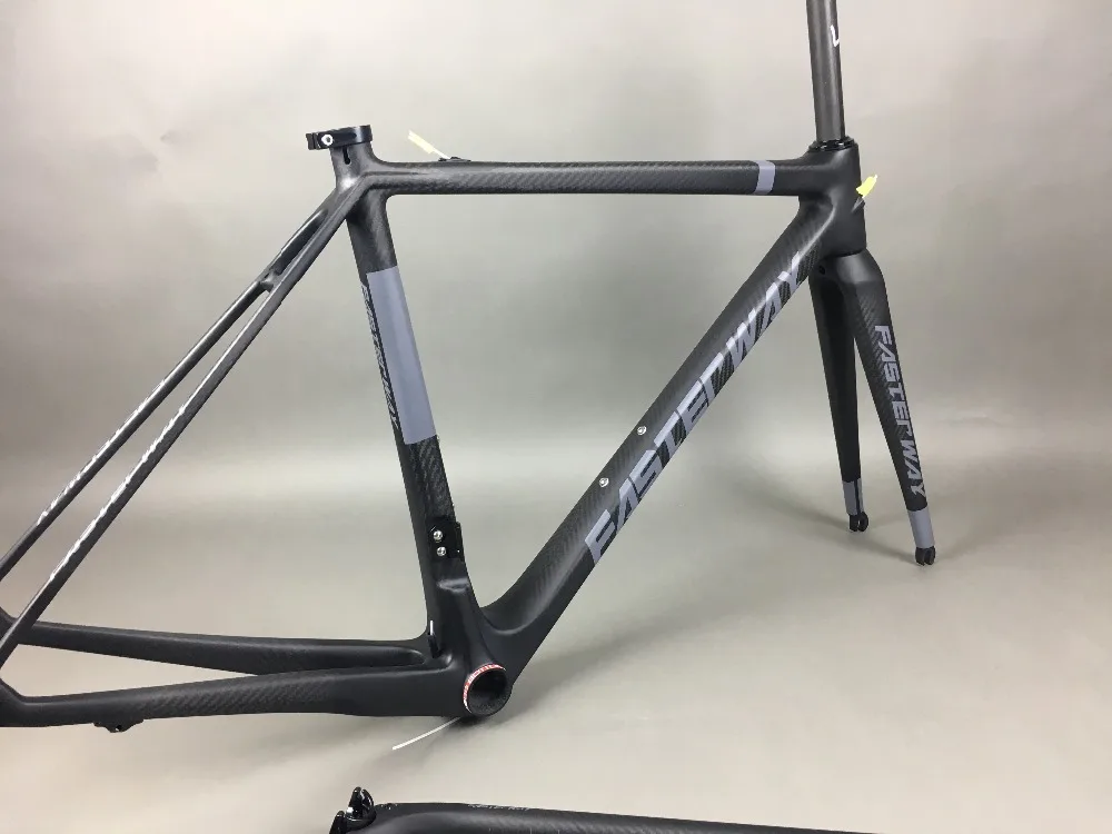 Cheap classic design FASTERWAY PRO full black with no logo carbon road bike frameset:carbon Frame+Seatpost+Fork+Clamp+Headset,free ems 145