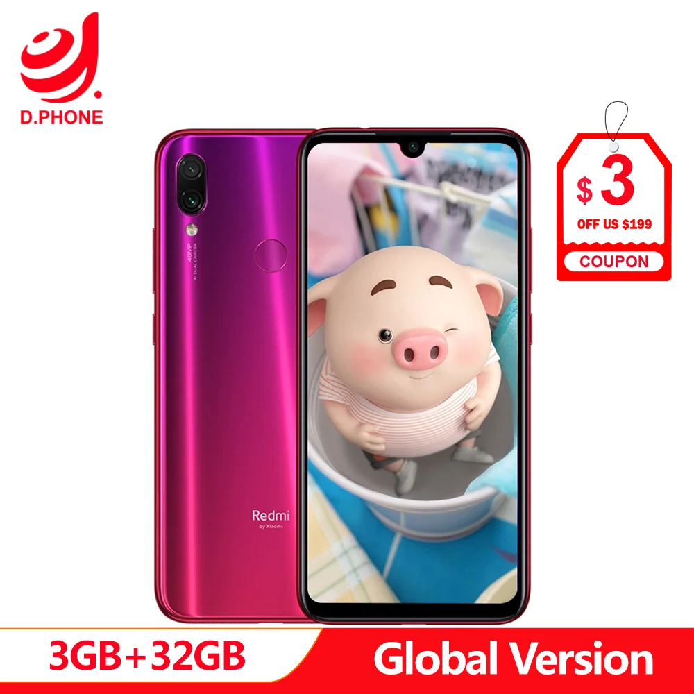 النسخة العالمية xiaomi Redmi ملاحظة 7 3 GB RAM 32 GB ROM الهاتف المحمول أنف العجل 660 الثماني النواة 6.3 \
