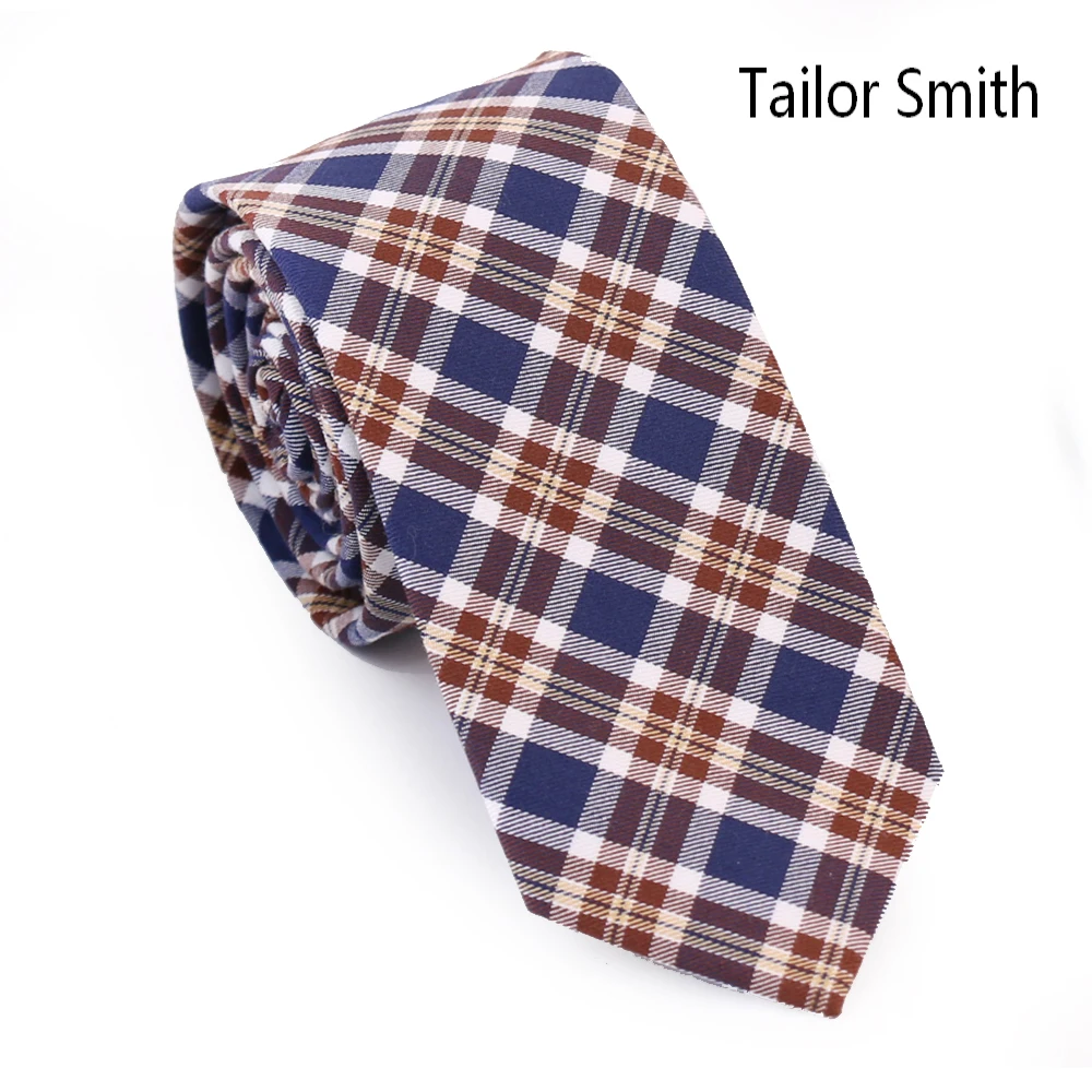 Tailor Smith Fashion Casual font b Tartan b font Style Party Slim Ties Hand Made 100