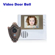 DONPHIA цветной видео дверной звонок глазок 2,8 дюймов lcd Jingle Bell видеодомофон дверной телефон система с ИК ночного видения фото