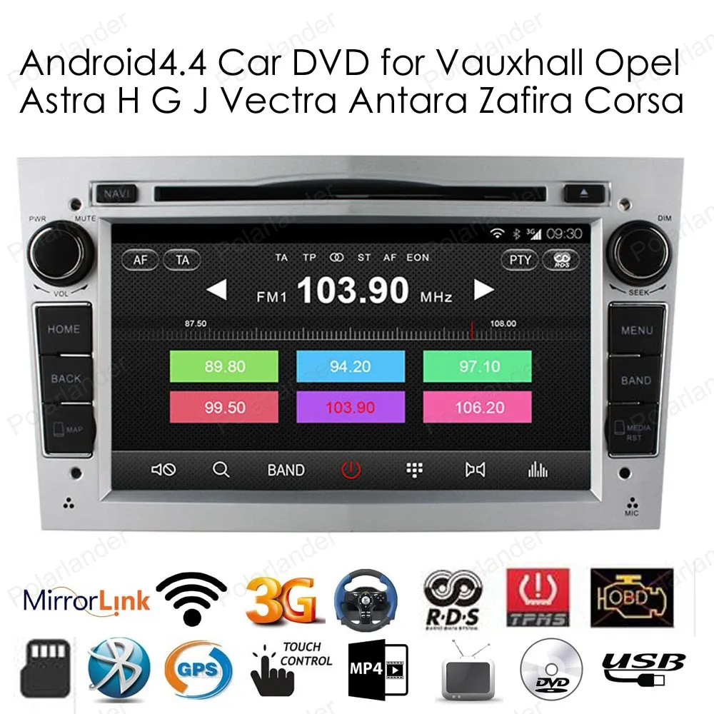 Cheap 2 din 7" GPS Stereo Radio android 4.4 for Vauxhall Opel Astra H G J Vectra Antara Zafira Corsa Quad core Car DVD Player 5
