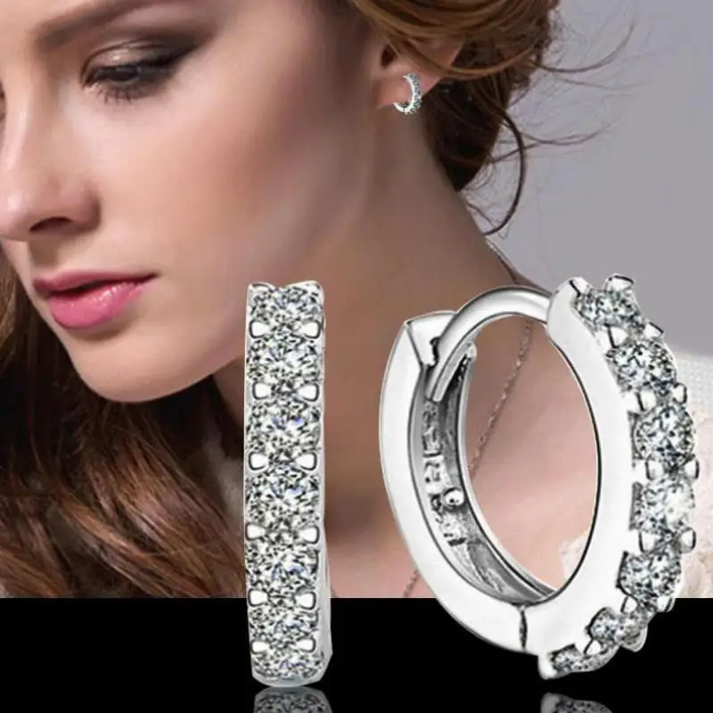 Сережки-гвоздики с кристаллами для женщин Brincos 925 пробы серебряные сережки Brinco серьги Oorbellen Серьги Pendientes ювелирные изделия оптом