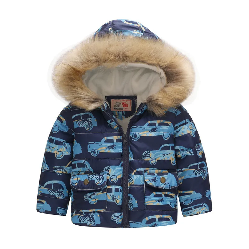 Новинка года, детская зимняя хлопковая верхняя одежда и пальто детские куртки с динозавром теплое пальто с цветочным принтом для маленьких детей - Цвет: Хаки