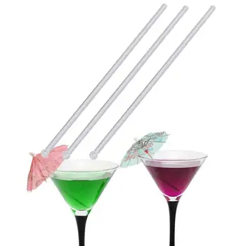 

150Pcs Plastic Stirring Mixing sticks Ladle Stirrer Swizzle Stick Transparent Cocktail Drink Bar Muddler Round Head