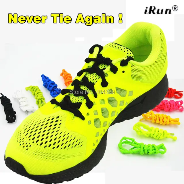 100pairs/lot Hottest Triathlon Elastic Laces with Knots No Need Tie