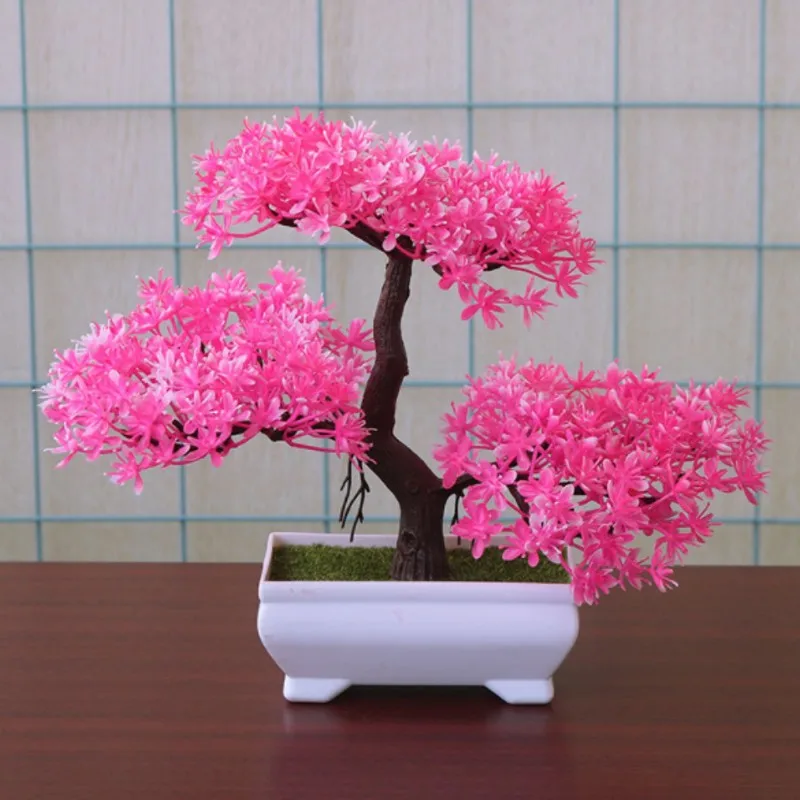 Fake Artificial Plants Bonsai Potted Plant Mini Simulation Pine Tree Home Decor