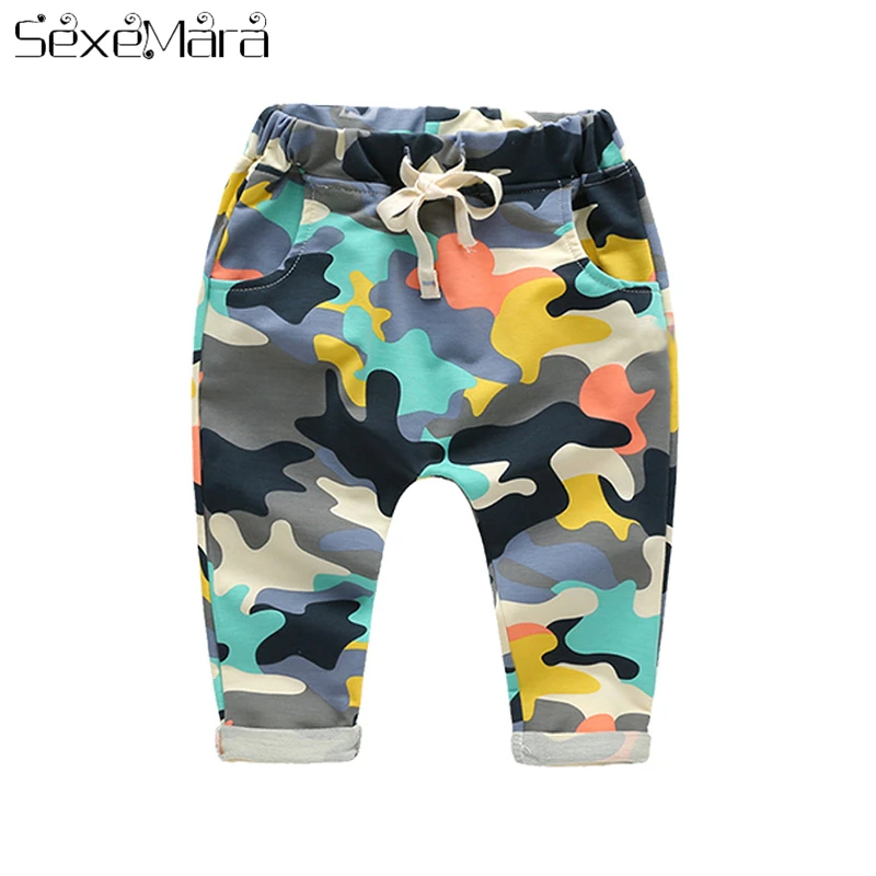 

2018 New Toddlers Baby Boy Pants Kids Harem Pants Camouflage Children Pants Kids Cotton Warm Boys & Girls Trousers for 2-7 Yr
