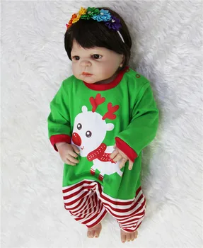 

Bebe 22" 55cm full body silicone reborn baby girl dolls best children gift dolls play house toys bonecas reborn realista