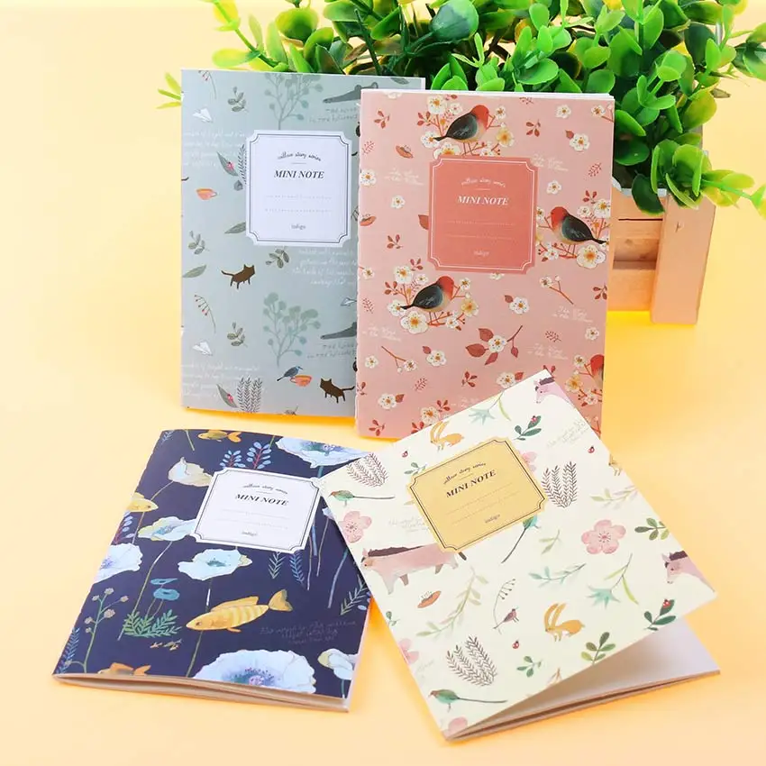 3 PCS Korean Stationery Cute Lovey Flower Bird Mini Diary/Notepads/Notebooks 