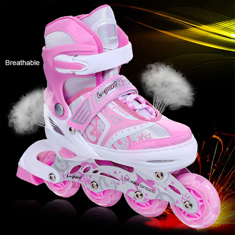 Kids'Full وامض الأسطوانة أحذية تزلج مضمنة الشارع اليومي فرشاة التزلج قابل للتعديل التزلج Patines أون لينيا واقية دعوى IA01 Kids'Full وامض الأسطوانة أحذية تزلج مضمنة الشارع اليومي فرشاة التزلج قابل للتعديل التزلج Patines أون لينيا واقية دعوى IA01