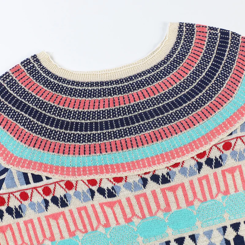 Дизайнерские женские свитера и пуловеры для подиума 2019 осень зима полосатый узор Женский вязаный Дамский джемпер Рождественская одежда
