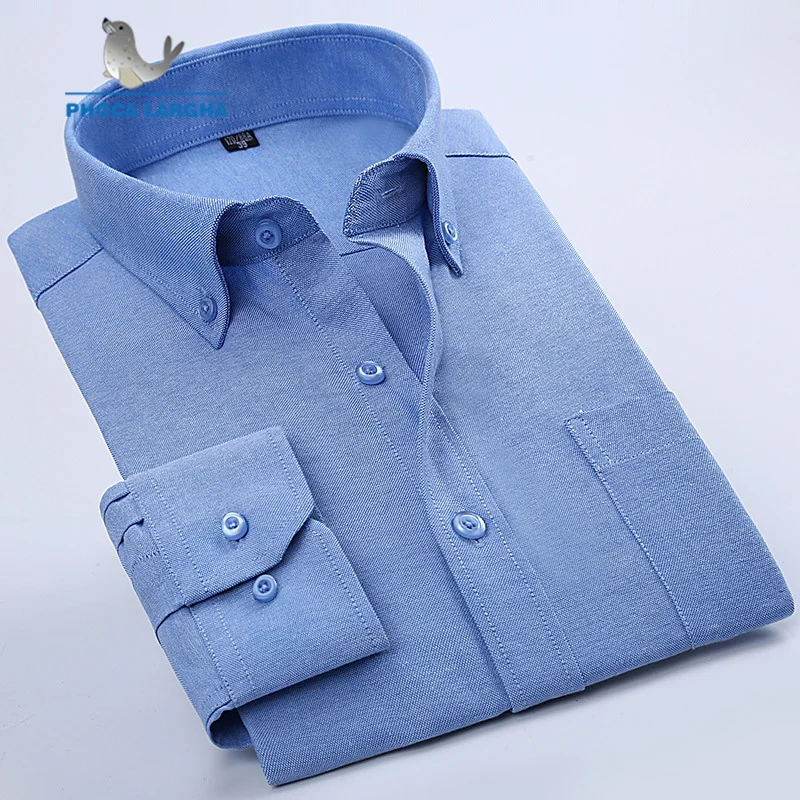 

Men Dress Shirt Long Sleeve Slim Brand Man Shirts Designer High Quality Cotton Solid Male Clothing Fit Business Shirts 4XL