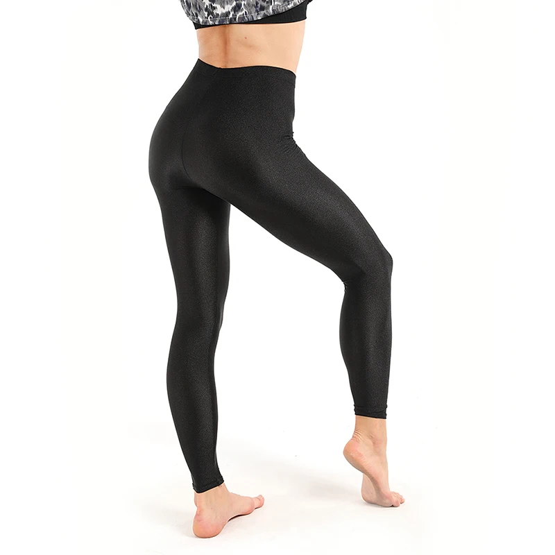 Plus Ukuran Hitam Polyester Legging 
