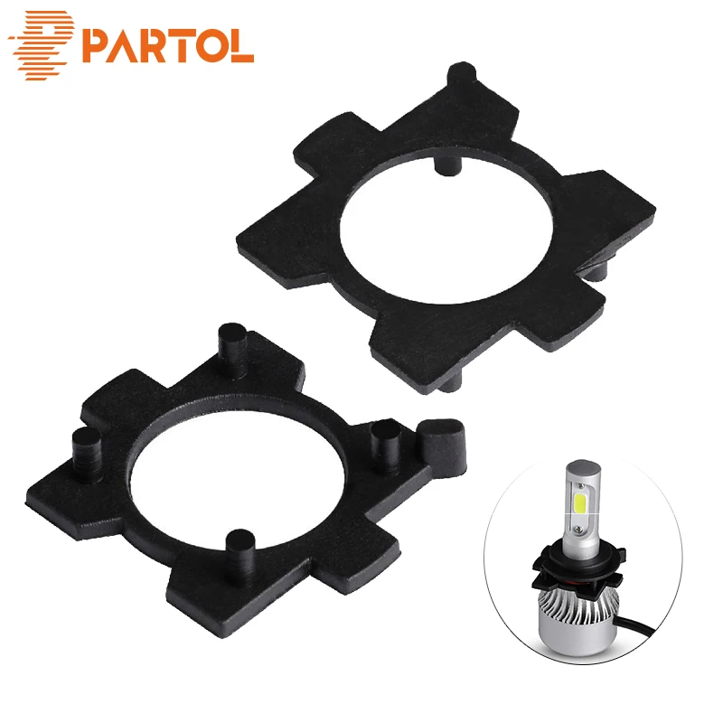 Partol H7 LED Base Holders Headlights Bulbs Adapter Sockets for Mazda 3