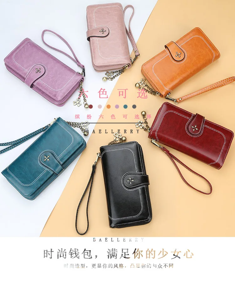 Fashion Long Women Wallets Vintage High Quality PU Leather Card Holder Female Purse Zipper Big Brand Wallet For Girl
