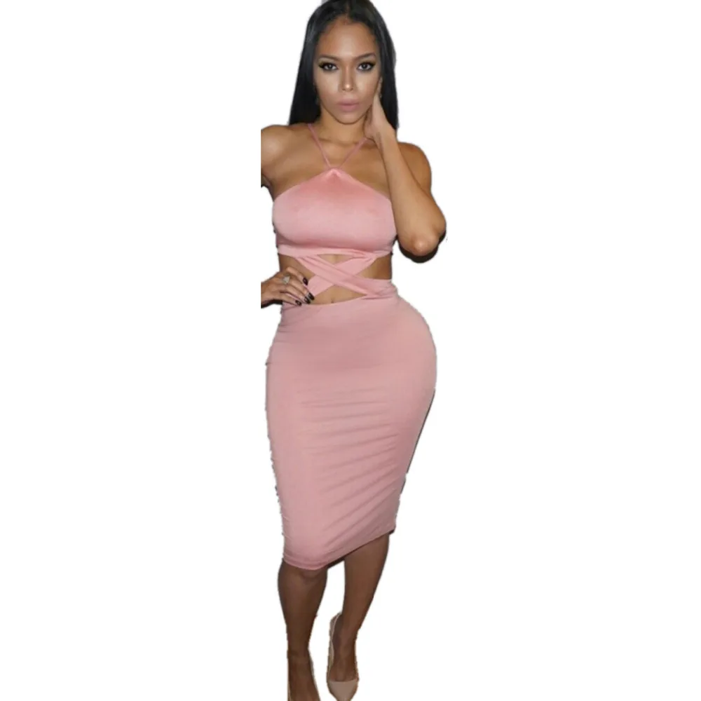 pink skinny dress
