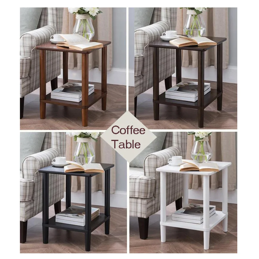 100% Wood tea table Pastoral style white coffee table small side table brown living room furniture tafeltje wood mesa de centro