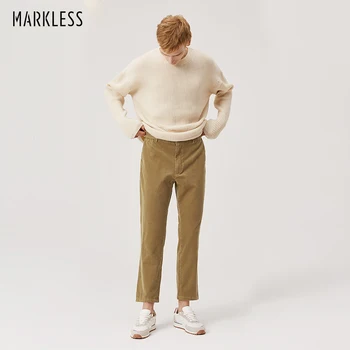 

Markless Chinos Cotton Pants Men 2018 Autumn Khaki Straight Casual Pants S-XXL Male Long Trousers pantalon homme CLA8818M