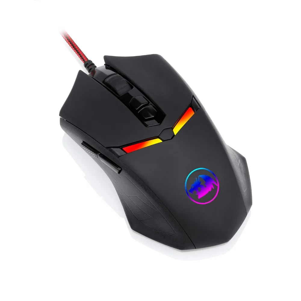 Redragon M602 игровой Мышь с цветовой моделью RGB светодиодный Подсветка Регулируемый Точек на дюйм эргономичный геймерская мышь боковые кнопки 8 встроенных весов