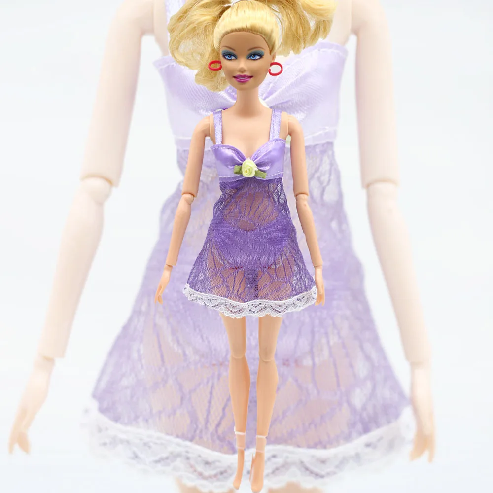 Fashion Doll Clothes Floral Dress with Underpants for 16inch Salon Doll Pink