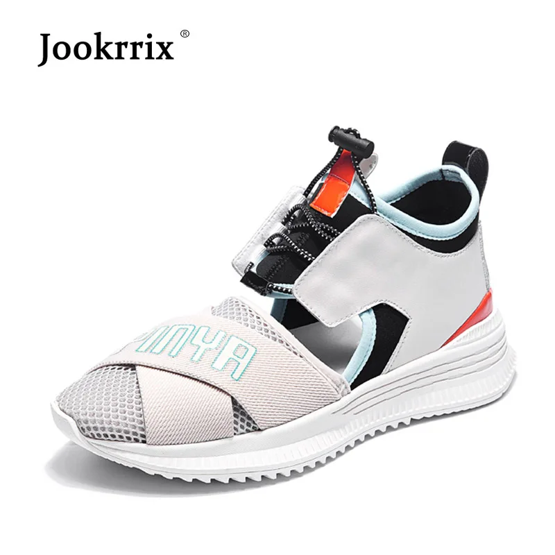 

Jookrrix Casual Shoes Women Fashion Brand Platform Sneakers Lady chaussure Real Leather Summer Female footware Breathable Girl's