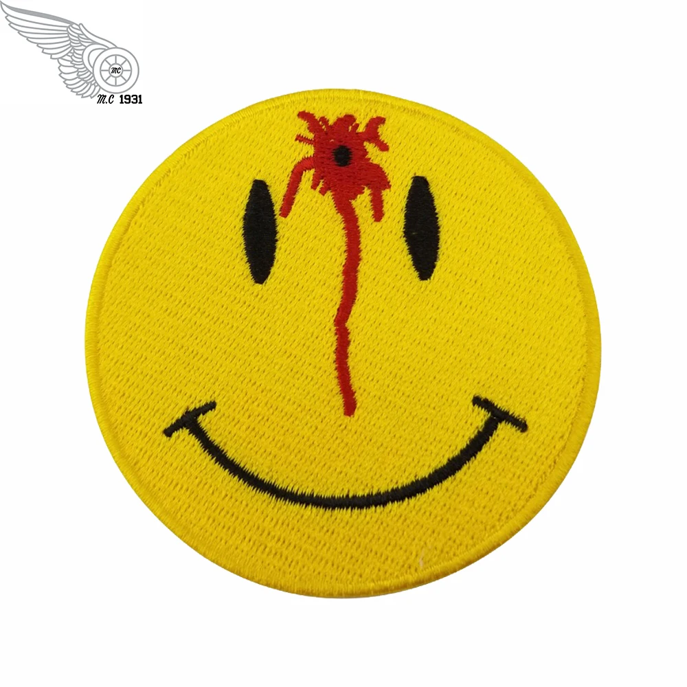 Yellow Shot Smiley Fun Embroidered Iron On Or Sew On Patch