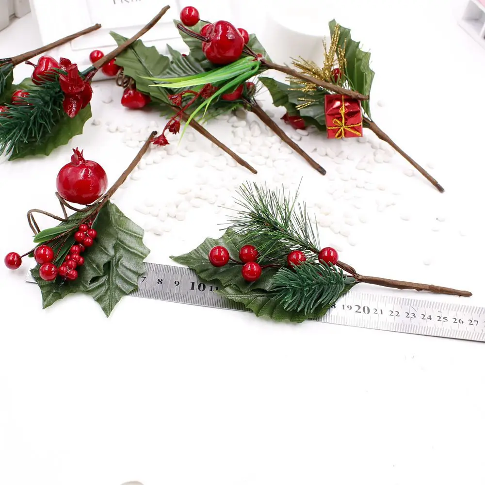 1 шт Искусственные тычинки для цветов, жемчужные ветви, смешанные ягоды для свадебного украшения, украшения для рождественской вечеринки, подарочная коробка