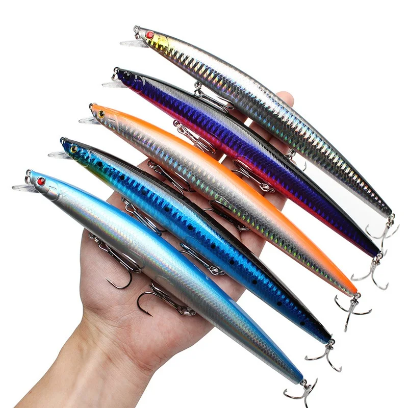Yuewins Minnow Fishing Lure Laser Hard Artificial Bait 18cm 23.1g Big Long Fish Lures Sea Fishing Bait Crankbait Wobblers QA1100