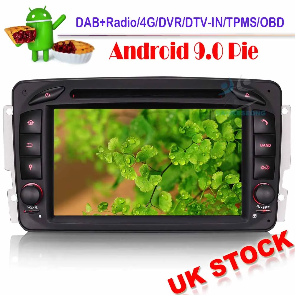 Perfect Android 9.0 DAB+ Autoradio Sat Nav DVD GPS Car stereo for Mercedes Benz C/G/CLK class W203 W209 Viano Vito WiFi DVR OBD 0