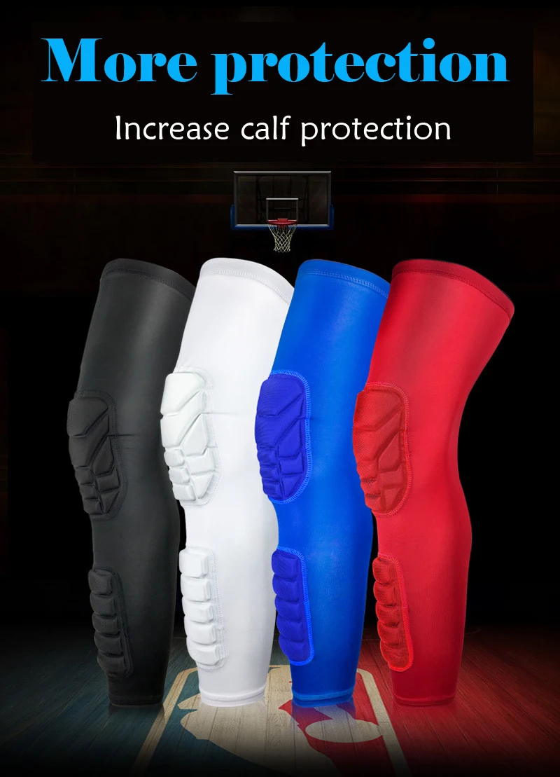 Children Long Basketball Knee Pads Kids Running Leg Sleeve Calf Protector Teenagers Sports Kneepad Football Shin Guard